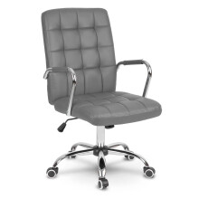 Ergonomischer Bürostuhl aus Leder Benton - Grau