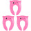 3Pièces Wc Pliable Rose En PP, Confortable Facile À Nettoyer 2