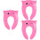 3Pièces Wc Pliable Rose En PP, Confortable Facile À Nettoyer 6
