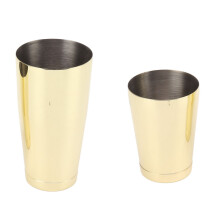 304 Stainless Steel Cocktail Shaker 2-Section Gold Plated Mixer 497g