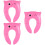 3Pièces Wc Pliable Rose En PP, Confortable Facile À Nettoyer 7