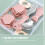 1Ensemble Ensemble Couverts Enfant Rose Silicone Acier Auto-Alimentation 7