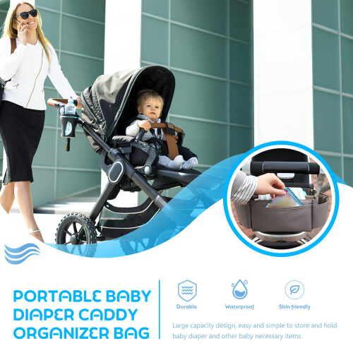 Panier À Couches Portable Noir Grande Capacité Pour Maison Bébé 2