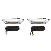 2X Lunette de Poignée de Hayon de Voiture avec Fil de Caméra Arrière Assy 69090-0K350 pour Hilux 2015-2022 Trou de Verrouillage de Clé de
