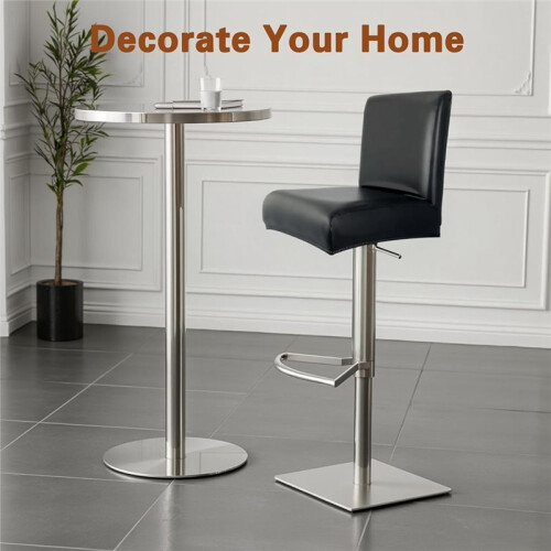 PU Leather Bar Stool Covers with Backs, 4 Pack Stretch Waterproof Bar Stool Chair Covers Washable Barstool Covers 2