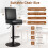 PU Leather Bar Stool Covers with Backs, 4 Pack Stretch Waterproof Bar Stool Chair Covers Washable Barstool Covers 2