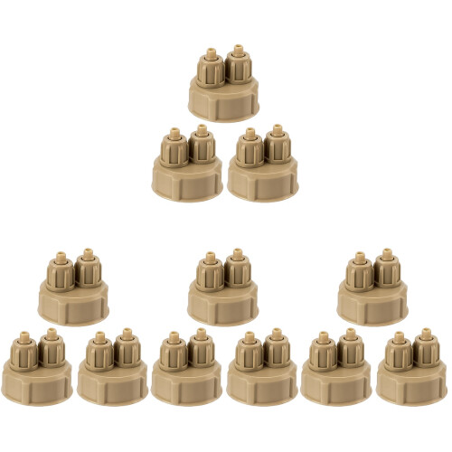 12Pièces Caps Co2 Réutilisables Durable Pour Aquarium DIY Marron Clair 1