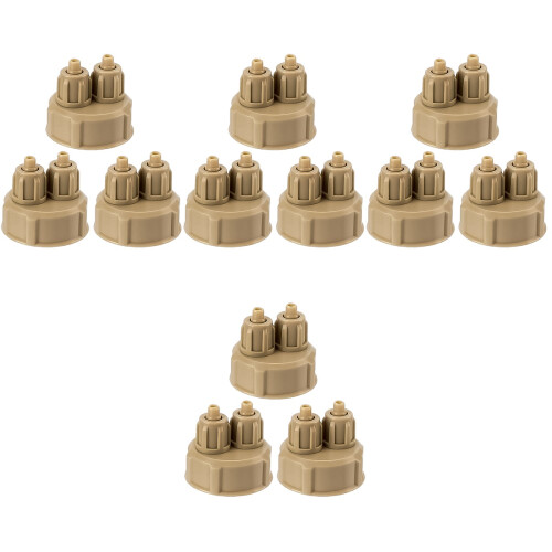 12Pièces Caps Co2 Réutilisables Durable Pour Aquarium DIY Marron Clair 2
