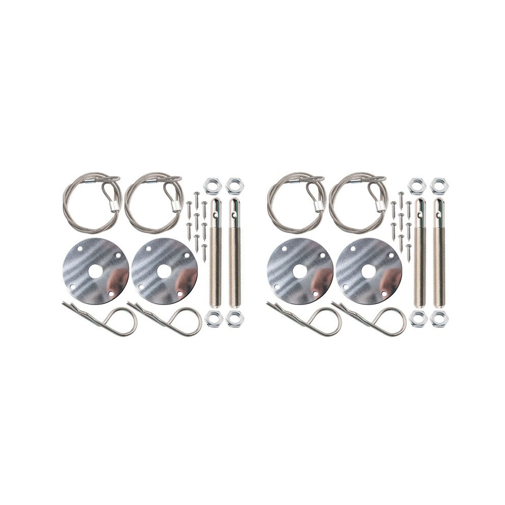 2X Hood Pins Kit For Car, Hood Pin Plate Lock Clip Kit, Universal Engine Hood Pins Bonnet Locking Catch Clip Kits 6032462149755