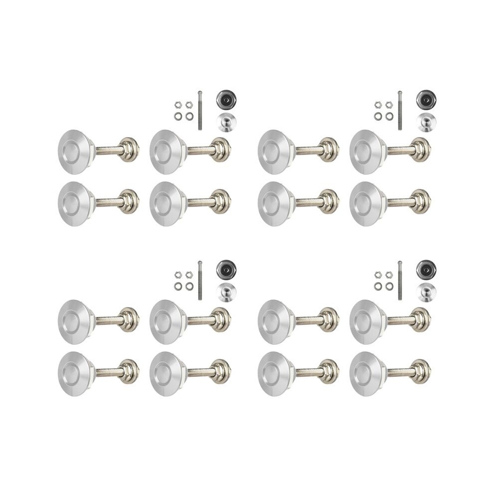 16X Quick Release Push Hood Button Car Pin Bonnet Lock Bumper Clip Latches Silver 4711834879989