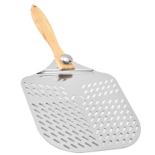 Pizza Peels Aluminium Pizza Paddle Spatula Light Weight Pizza Shovel Reusable Handle Non-Stick Perforated Pizza Shovel