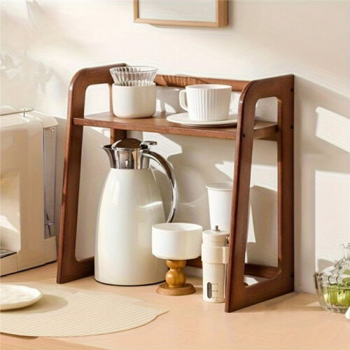 Cup Holder Storage Rack Desktop Doublelayer Coffee Cup Tea Set Storage Cup Rack Coffee Utensil Storage the Table Gift A 2