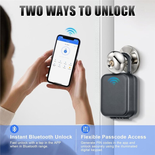 Cassetta di Sicurezza Intelligente con Codice - Sblocco  e PIN, Cassetta di Sicurezza Digitale Controllata da APP per Chiavi da Interno Ed 1