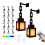 2Pcs Pixelated Lantern LED Night Light 16-Color Light-Changing with Remote Control, Rechargeable Table/Wall Night Lamp 3
