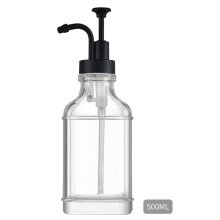 500 Ml Dispenser di Liquidi In Vetro Trasparente Contenitore per Sciroppo di Caffè Bottiglia con Pompe Dispenser di Sapone e Bagno 2 Pezzi A