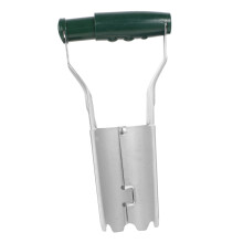 Stainless Steel Seedling Transplanter with Ergonomic Wooden Handle for Flowers and Vegetables