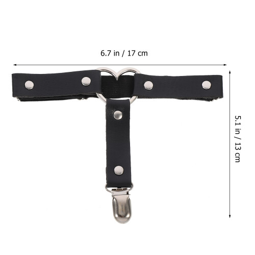 4Pièces Suspender Jambe Cœur Punk PU Ajustable Coloré Pour Soirée 1