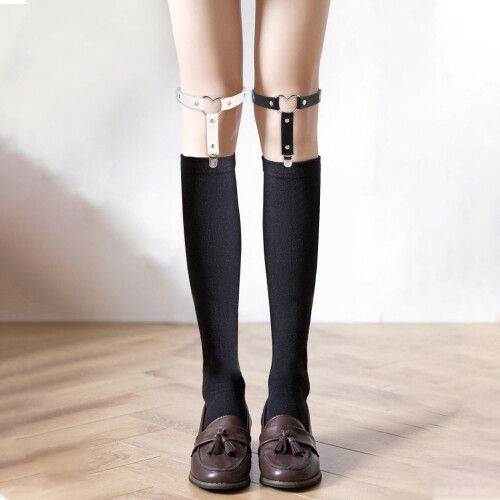 4Pièces Suspender Jambe Cœur Punk PU Ajustable Coloré Pour Soirée 2