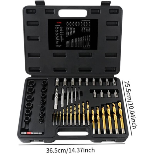 49x Extractor Kit Hand It Repair Screw Extractor Set Portable Case for Electronics Socket Screws 2