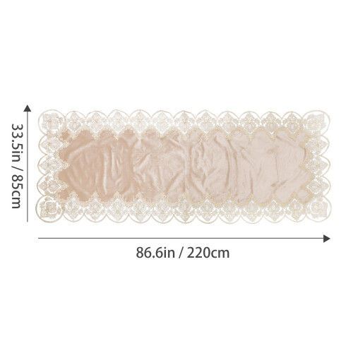 1Pièces Couvre-Piano Beige En Polyester Durable À Motif Brodé Raffiné 1