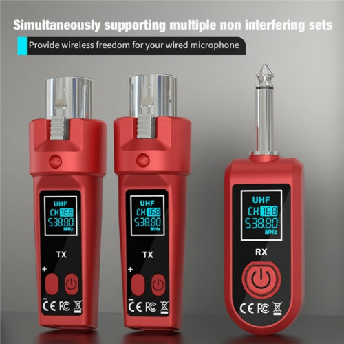 Microphone UHF Wireless Converter Dynamic Condenser Universal XLR Transmitter and Receiver for Mic Audio Mixer Guitar 1