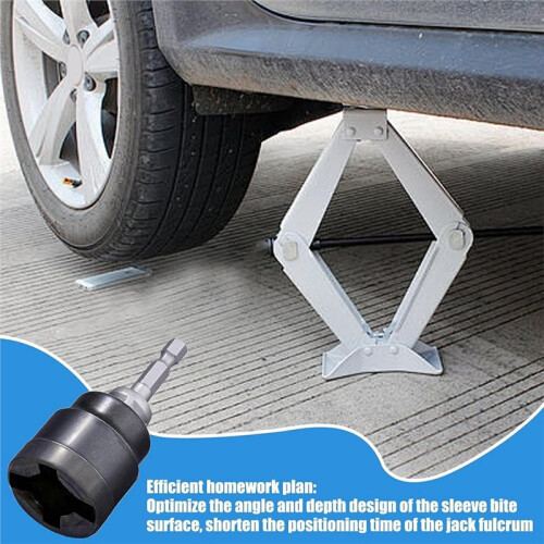 Heavy-Duty Scissor Jack Socket Adapter for Car Maintenance, Rust-Resistant with Enhanced Durability, 2Pack 1