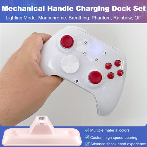 Mechanical Handle Charging Dock with RGB Lighting Effects Charges Automatically When Placed Down for MOBAPAD 1