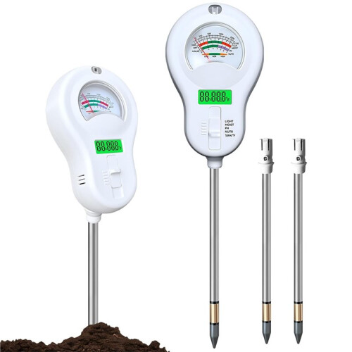 Soil Test Kit - Moisture, PH, Fertility, Sunlight, Temp & Humidity Meter with LCD Display 3-Pack 1