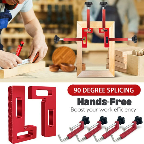 Right-Angle Frame Universal Fence Clamps 360 Rotating Adjustable Fixed G Clamps Fast Fixed Clamp Woodworking Tools(Red) 2