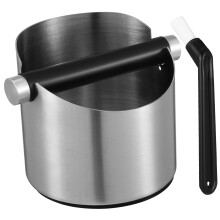 Coffee Knock Box with Cleaning Brush, Large Capacity Espresso Grounds Container for Home Barista