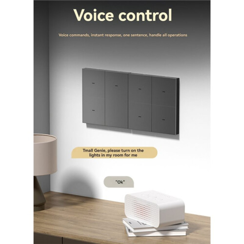 Tuya Zigbee  Wall Light  Aluminum Alloy Panel Push Button 1 2 3 4 Gangs App Voice Remote Control 3 1