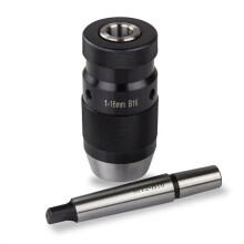 B16 1-16mm Steel Self Tighten Keyless Drill Chuck + MT2-B16 Arbor for Lathe Drill MK2 Drill Chuck Arbor