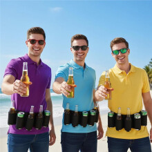 Beer Belt Portable Soda Bottle Beer Holder Drink Holds 6 Cans Adjustable Beer Waist Holder