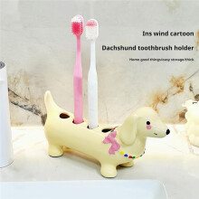 Dachshund Ceramic Toothbrush Holder Storage Rack Bathroom Sink Washstand Toothbrush Base Bathroom Decoration B