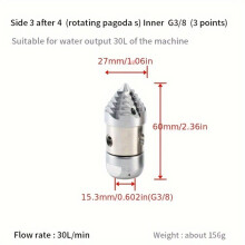 360 Rotating High Pressure Drainage Nozzle, G3/8 Inner, for 30L/Min Dredging Machines
