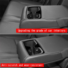 Auto Achter Armsteun Cover Water Bekerhouder Frame Achter Bekerhouder Trim Sticker voor Prado LC250 2024 Glanzend Zwart