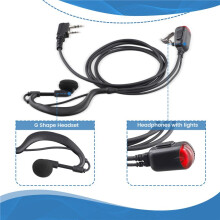 2-Stifts G Shape Headset Hörsnäcka Mic för Tvåvägsradiosäkerhet Walkie Talkie Radio för för