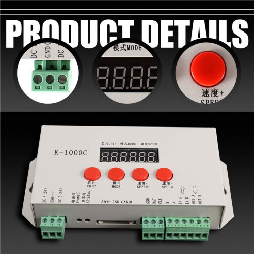 K-1000C Controller K1000C WS2812B WS2811 APA102 T1000S WS2813 LED 2048 Pixel Programm Controller DC5-24V 1