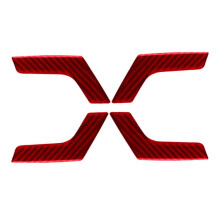 Embellecedor de Cubierta de Manija de Puerta Interior de Fibra de Carbono Roja para - W204 2007-2013