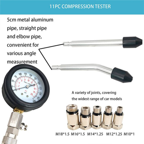 Automobile Compression Test Tool, Engine Cylinder Leakage Compression Test Pressure, Engine Cylinder Pressure Gauge 2