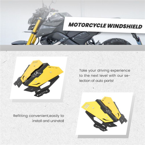 for  MT15 MT 15 2018-2020 Motorcycle Windshield Windscreen Kit Deflector Accessories, Gold 2