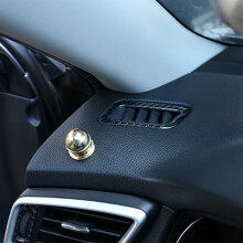 2Pcs Soft Carbon Fiber Front Dashboard Side Air Outlet Trim Conditioning Vent Cover Sticker for X-Trail 2014-2018