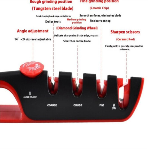4-in-1 Knife Sharpener with Adjustable Angle, Professional Grinding Tool for Kitchen Knives & Scissors 1