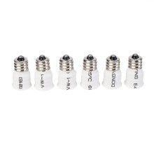 6-Pack E12 para E14 Conversor de Lâmpada Branca Adaptador de Lâmpada Porta-Lâmpada Adaptador Trocador de Alta Qualidade