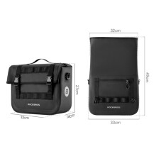 ROCKBROS Bicycle Front Bag 15L Waterproof Saddle Bag Portable Bike Fork Bag for Cycling Enthusiast,Black & Gold