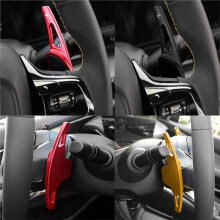 2PCS Car Steering Wheel Shift Paddle for GAC Shadow Leopard Auto Accessories Rust-Proof Aluminium Alloy (Gold)