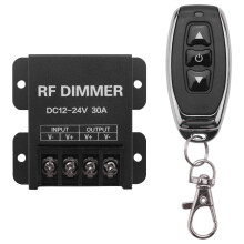 12V RF LED-Dimmer Trådlös Ljusstyrka 3 Tangenter Fjärrkontroll 12V- 24V 30A 360W 720W för 5050 3528 Single Color Strip Lights