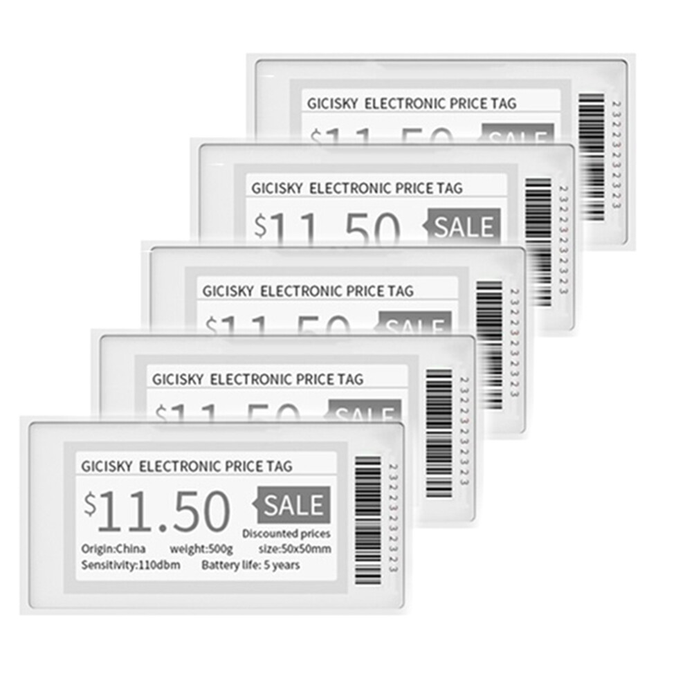 2.1 Inch Electronic Price Tag Esl Tft Screen Display No Messy Writing Connect Management For Android App 5Pcs 4712008690034