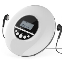 Przenośny Odtwarzacz CD, Odtwarzacz Muzyki MP3 Ze Słuchawkami Stereo i Wyjściem , Odtwarzacz CD z Wyświetlaczem LCD, Biały