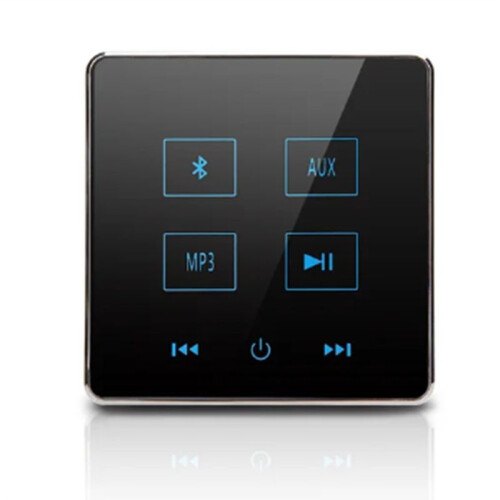 Home Theater  Wall Amplifier Touch Screen Music Panel Home Background Audio System Support USB TF Card(Black)